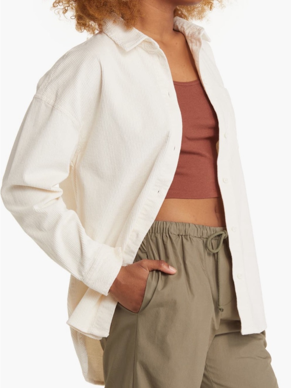 BP Nordstrom Ivory Corduroy Button Up Shirt